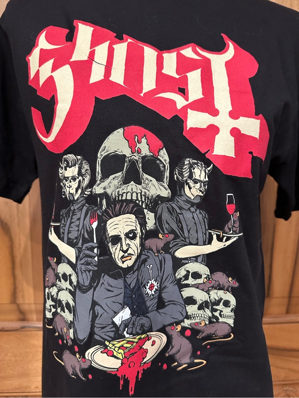 Ghost Band Cherry Pie Skull/Rats/Devils Graphic T-Shirt, VGUC, M